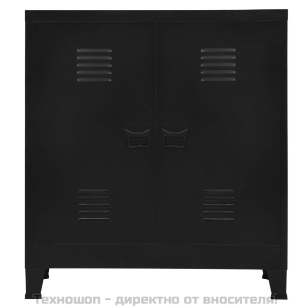 Индустриален скрин за съхранение, черен, 90x40x100 cм, стомана