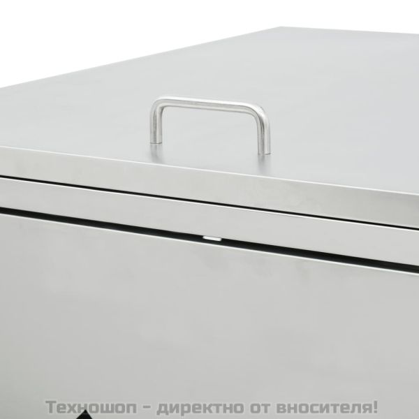 Троен навес за кофа за смет, 240 л, неръждаема стомана