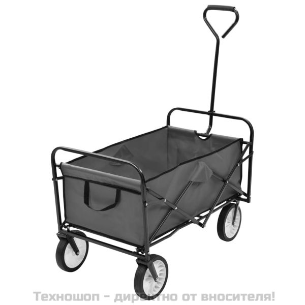 Сгъваема ръчна количка, стомана, сива