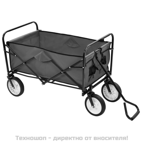 Сгъваема ръчна количка, стомана, сива