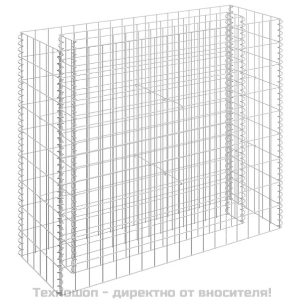 Габион повдигната леха, поцинкована стомана, 90x30x90 cм