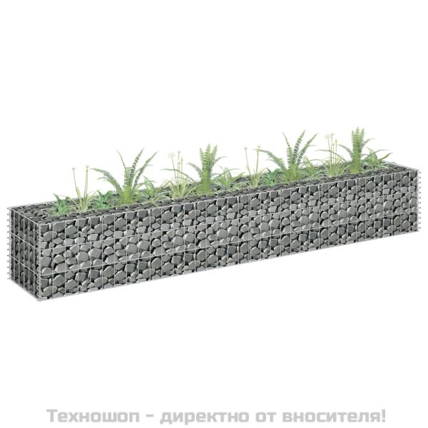 Габион повдигната леха, поцинкована стомана, 180x30x30 cм