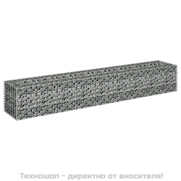 Габион повдигната леха, поцинкована стомана, 180x30x30 cм
