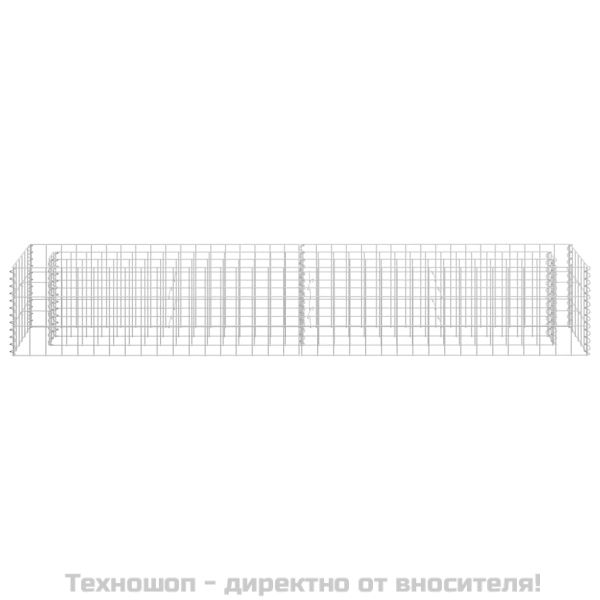 Габион повдигната леха, поцинкована стомана, 180x30x30 cм