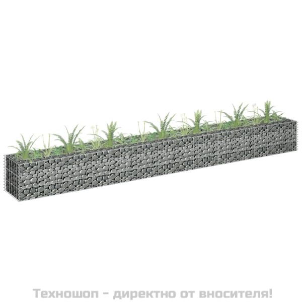 Габион повдигната леха, поцинкована стомана, 270x30x30 cм