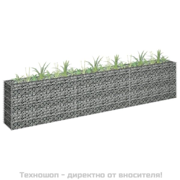 Габион повдигната леха, поцинкована стомана, 270x30x60 cм