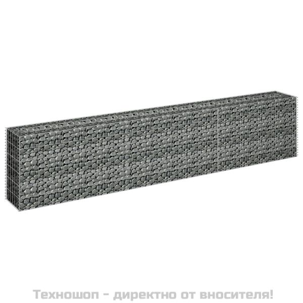 Габион повдигната леха, поцинкована стомана, 270x30x60 cм