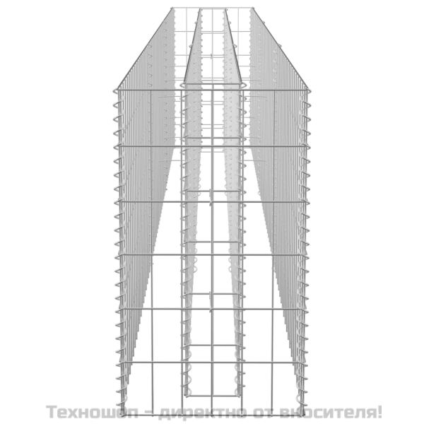Габион повдигната леха, поцинкована стомана, 270x30x60 cм