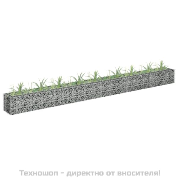 Габион повдигната леха, поцинкована стомана, 360x30x30 cм