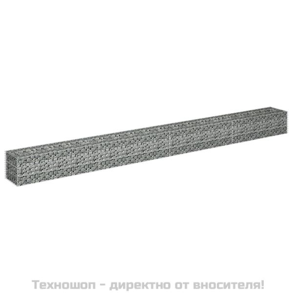 Габион повдигната леха, поцинкована стомана, 360x30x30 cм