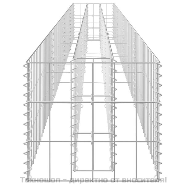 Габион повдигната леха, поцинкована стомана, 360x30x30 cм