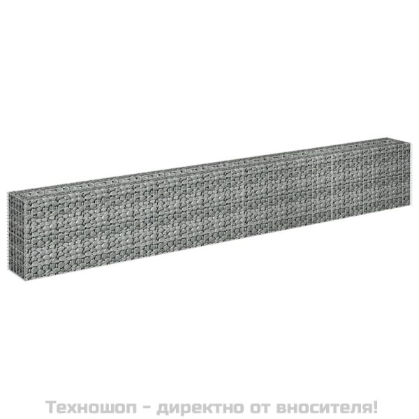Габион повдигната леха, поцинкована стомана, 360x30x60 cм