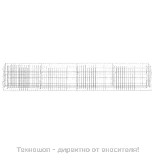 Габион повдигната леха, поцинкована стомана, 360x30x60 cм