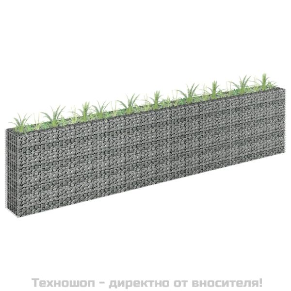 Габион повдигната леха, поцинкована стомана, 360x30x90 cм
