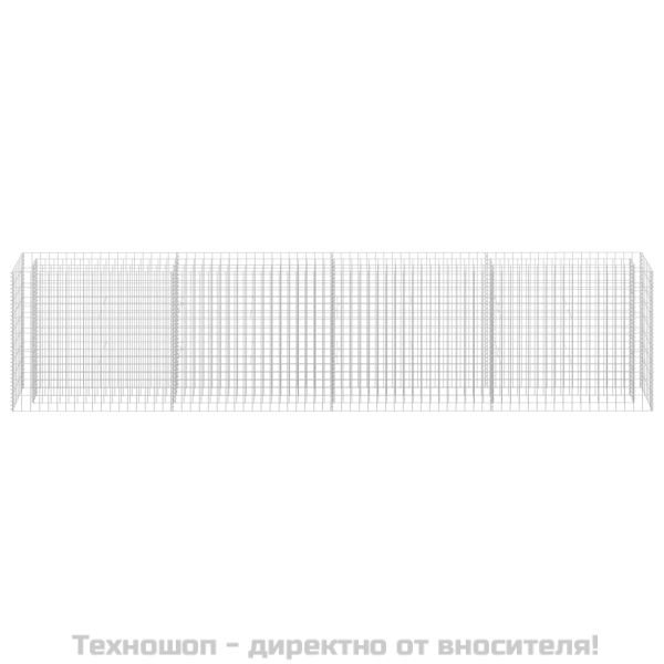 Габион повдигната леха, поцинкована стомана, 360x30x90 cм