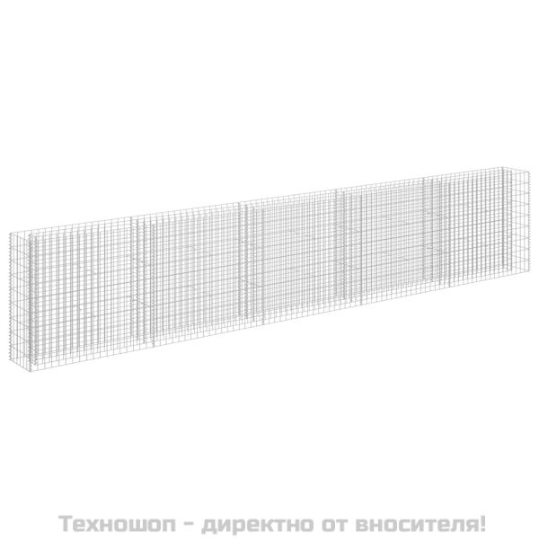 Габион повдигната леха, поцинкована стомана, 450x30x90 cм