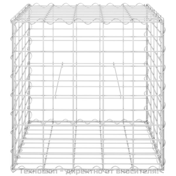 Кубичен габион повдигната леха, стоманена тел, 50x50x50 cм