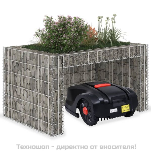 Гараж за косачка с повдигнато легло 110x80x60 см стоманена тел