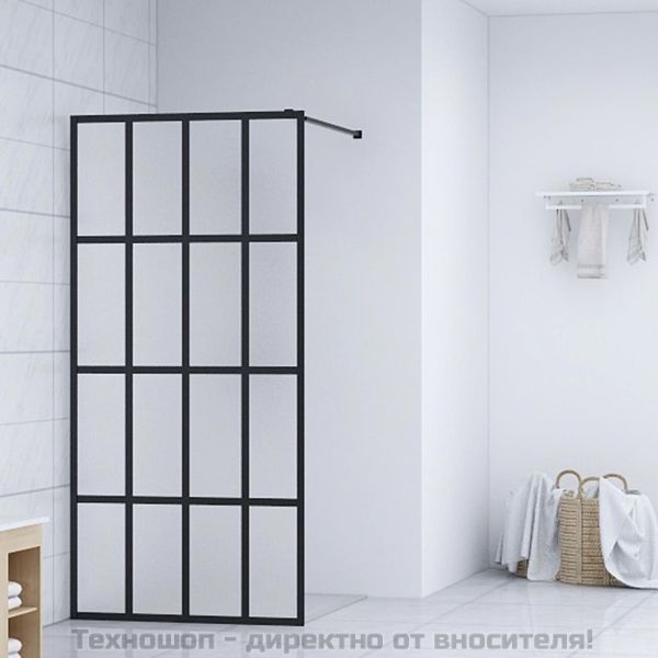 Параван за баня, матирано закалено стъкло, 118x190 см