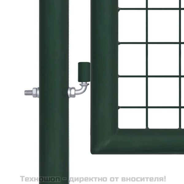 Оградна порта, стомана, 100x125 см, зелена