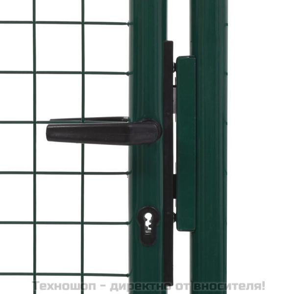 Оградна порта, стомана, 100x125 см, зелена