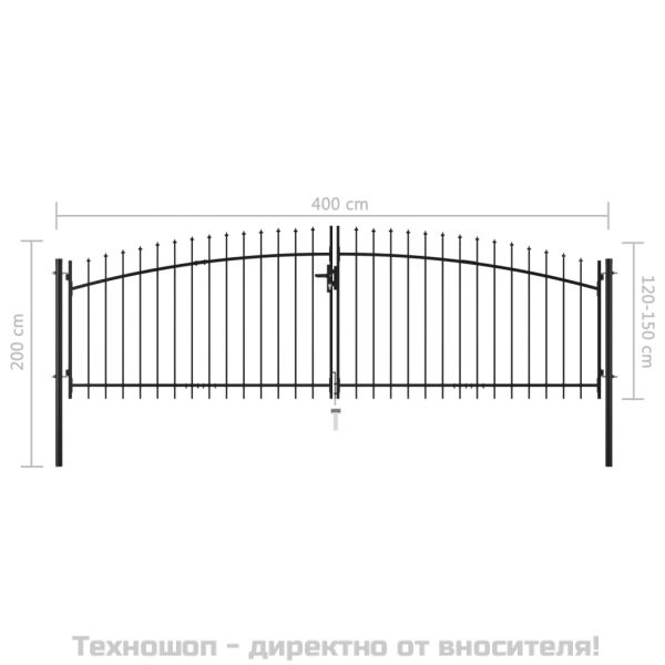 Двойна оградна порта Woerden с капак тип копие 400x199,5 см