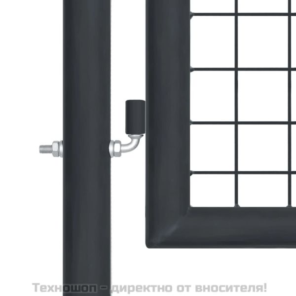 Градинска мрежеста порта, поцинкована стомана, 100x150 см, сива