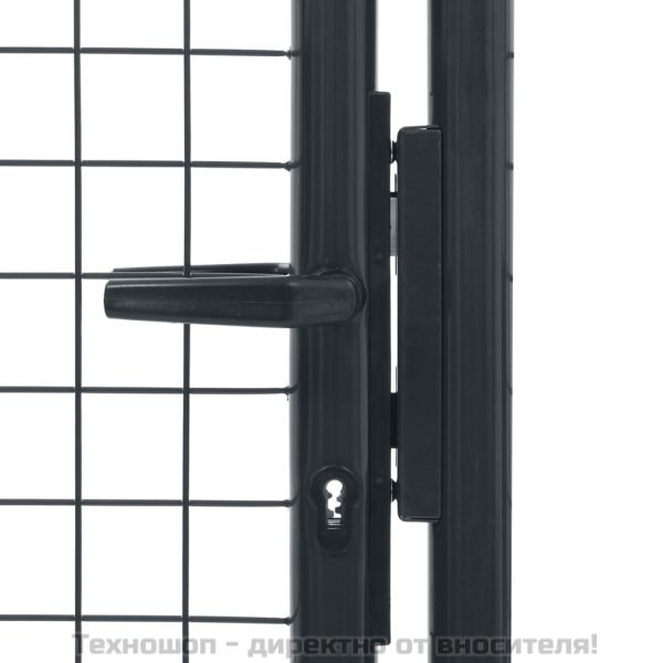 Градинска мрежеста порта, поцинкована стомана, 100x150 см, сива