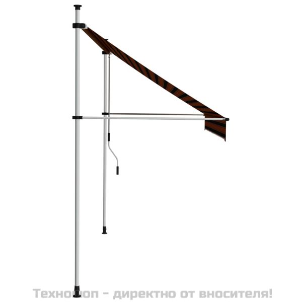 Ръчно прибиращ се сенник, 250 см, оранжево и кафяво