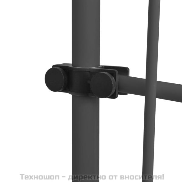 Ръчно прибиращ се сенник с LED, 400 см, синьо и бяло