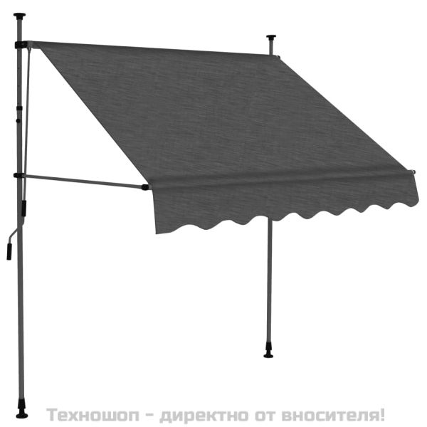 Ръчно прибиращ се сенник с LED, 200 см, антрацит