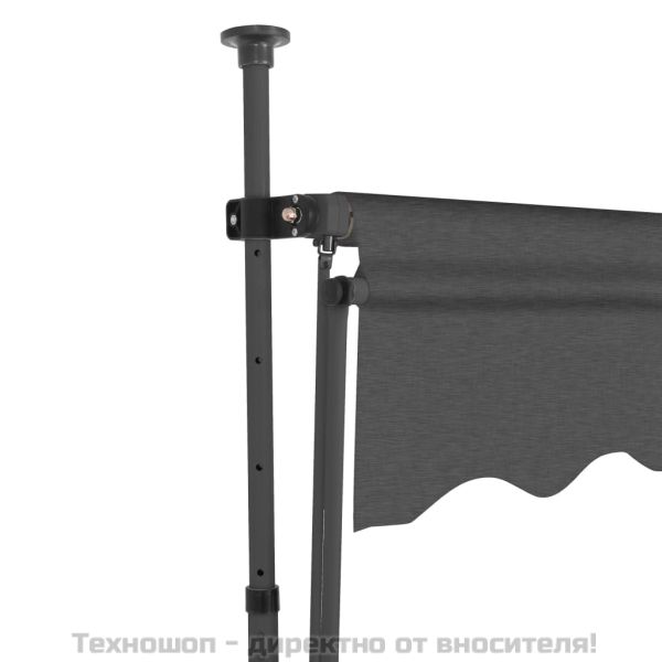 Ръчно прибиращ се сенник с LED, 200 см, антрацит