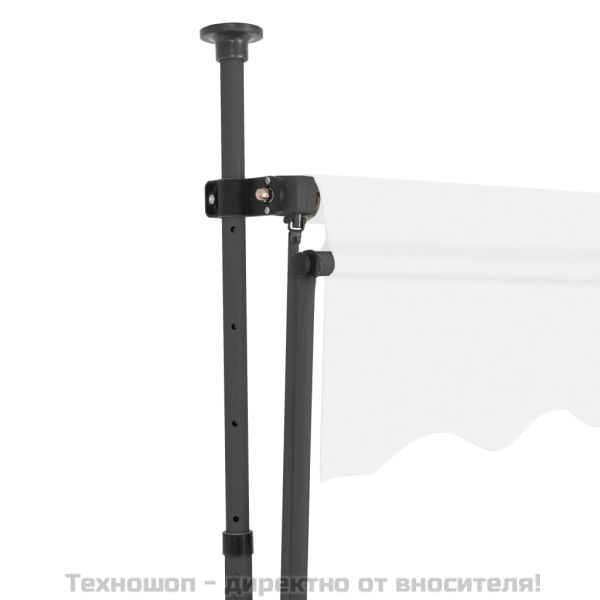 Ръчно прибиращ се сенник с LED, 150 см, кремав