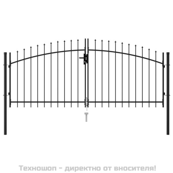 Портална ограда Woerden с двойна врата с шипове отгоре 299,5x174,5 см