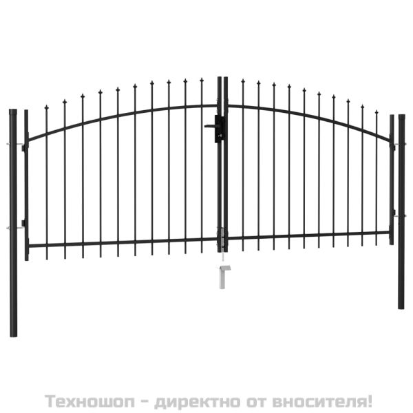 Портална ограда Woerden с двойна врата с шипове отгоре 299,5x174,5 см
