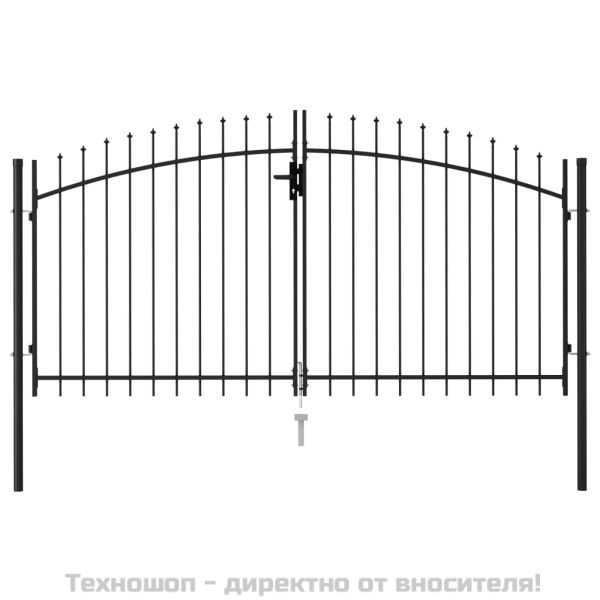 Оградна порта Woerden с двойна врата с шипове отгоре 299,5x199,5 см