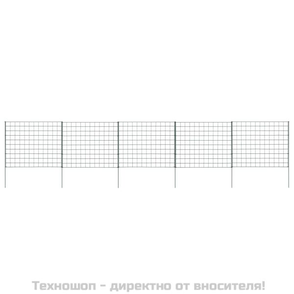 Комплект градински огради 77,5x64 см зелен