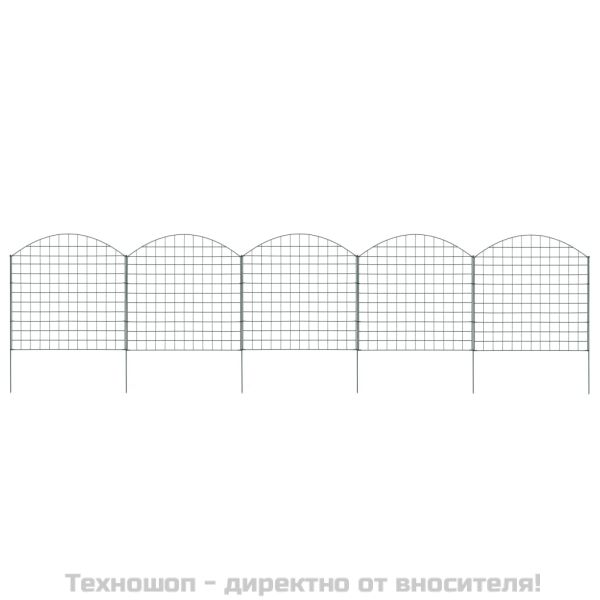 Комплект дъгообразна градинска ограда 77,5x78,5 см зелено