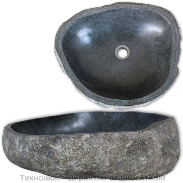 Мивка от речен камък, овална, (29-38)x(24-31) см
