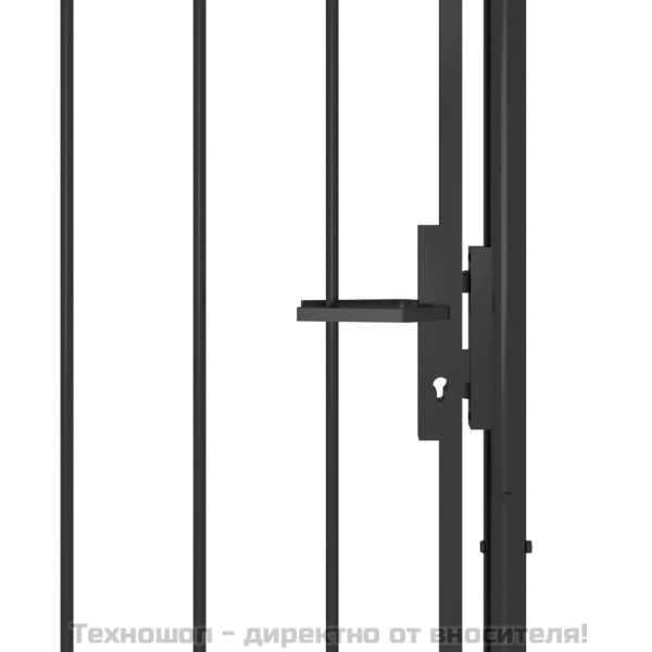 Градинска порта Woerden стомана 1x2 м черна