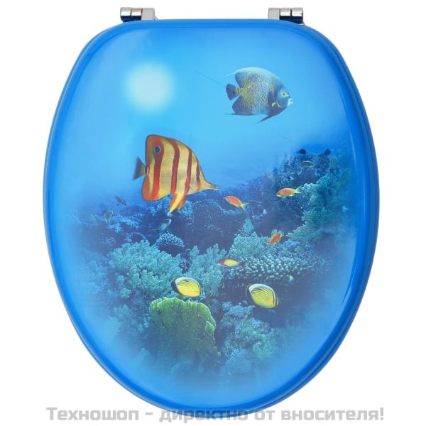WC тоалетна седалка с капак, МДФ, дизайн океански пейзаж