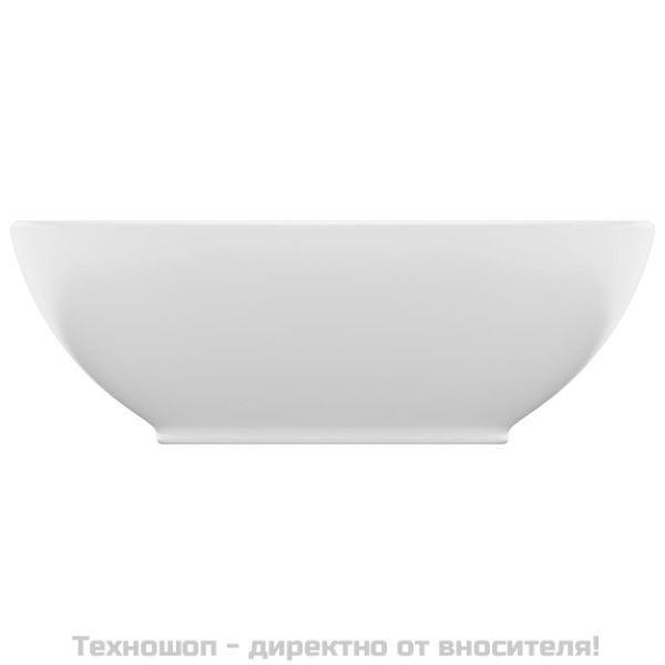 Луксозна овална мивка, матирана, бяла, 40x33 см, керамика