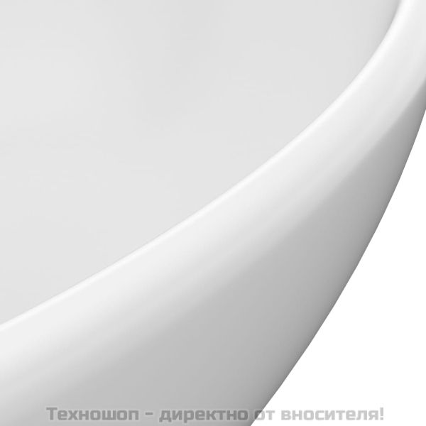 Луксозна овална мивка, матирана, бяла, 40x33 см, керамика