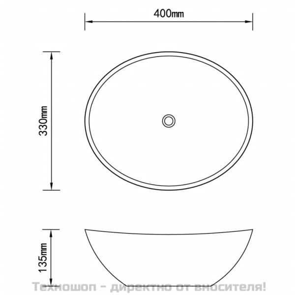 Луксозна овална мивка, матово розова, 40x33 см, керамика