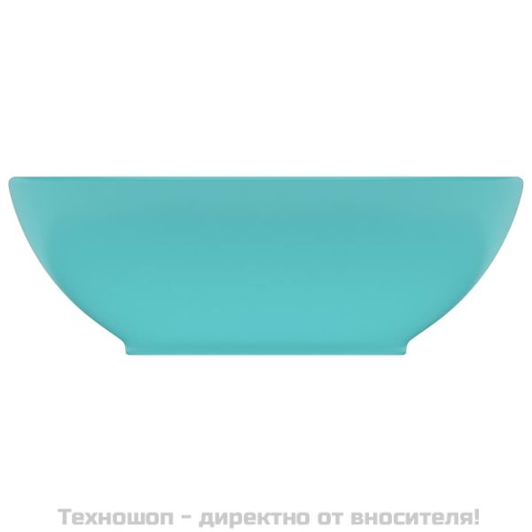 Луксозна овална мивка, матово светлозелена, 40x33 см, керамика