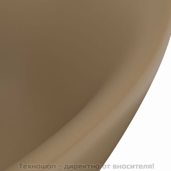 Мивка с преливник лукс овал кремав мат 58,5x39 см керамика
