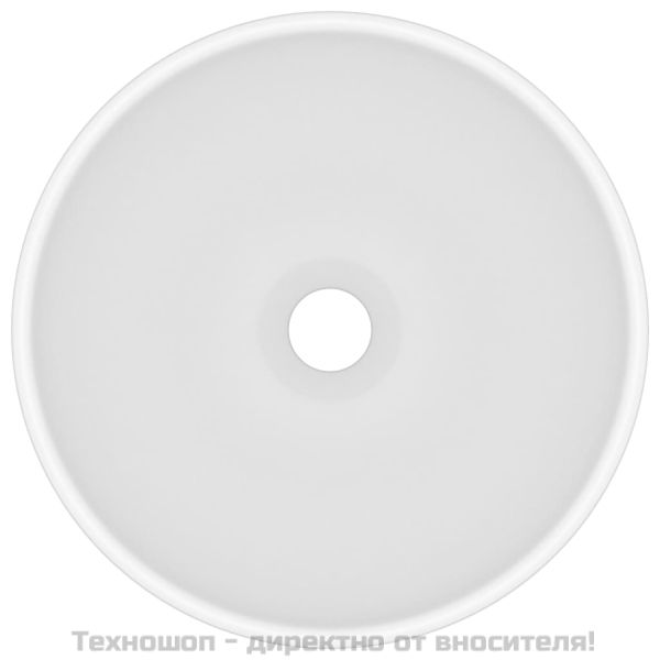 Мивка за баня лукс кръгла матово бяла 32,5x14 см керамика