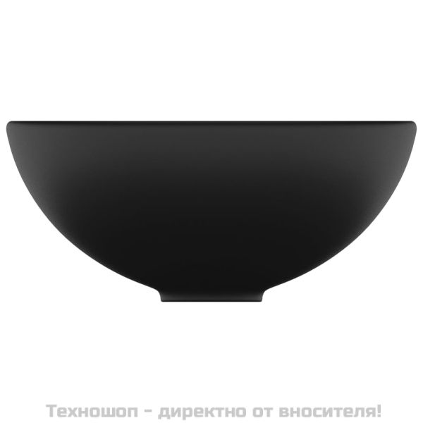 Мивка за баня лукс кръгла матово черна 32,5x14 см керамика