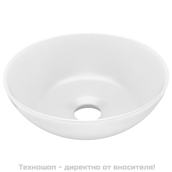 Керамична мивка за баня, матово бяла, кръгла