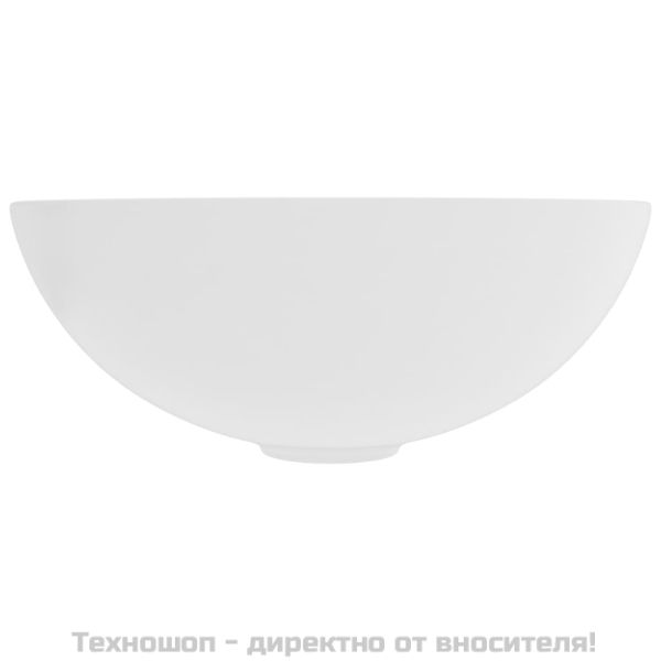 Керамична мивка за баня, матово бяла, кръгла